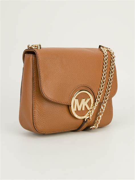 michael kors fulton shoulder small tan|michael kors shoulder bag.